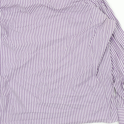Mens UK Size 16 Peter England Purple  Button-Up Long Sleeve Casual Shirt