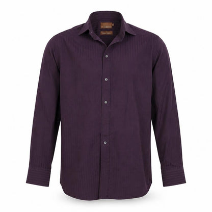 Marks & Spencer Mens Purple Striped   Button-Up Size 15.5