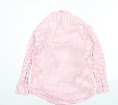 t.m jewin Mens Pink Geometric   Button-Up Size 16