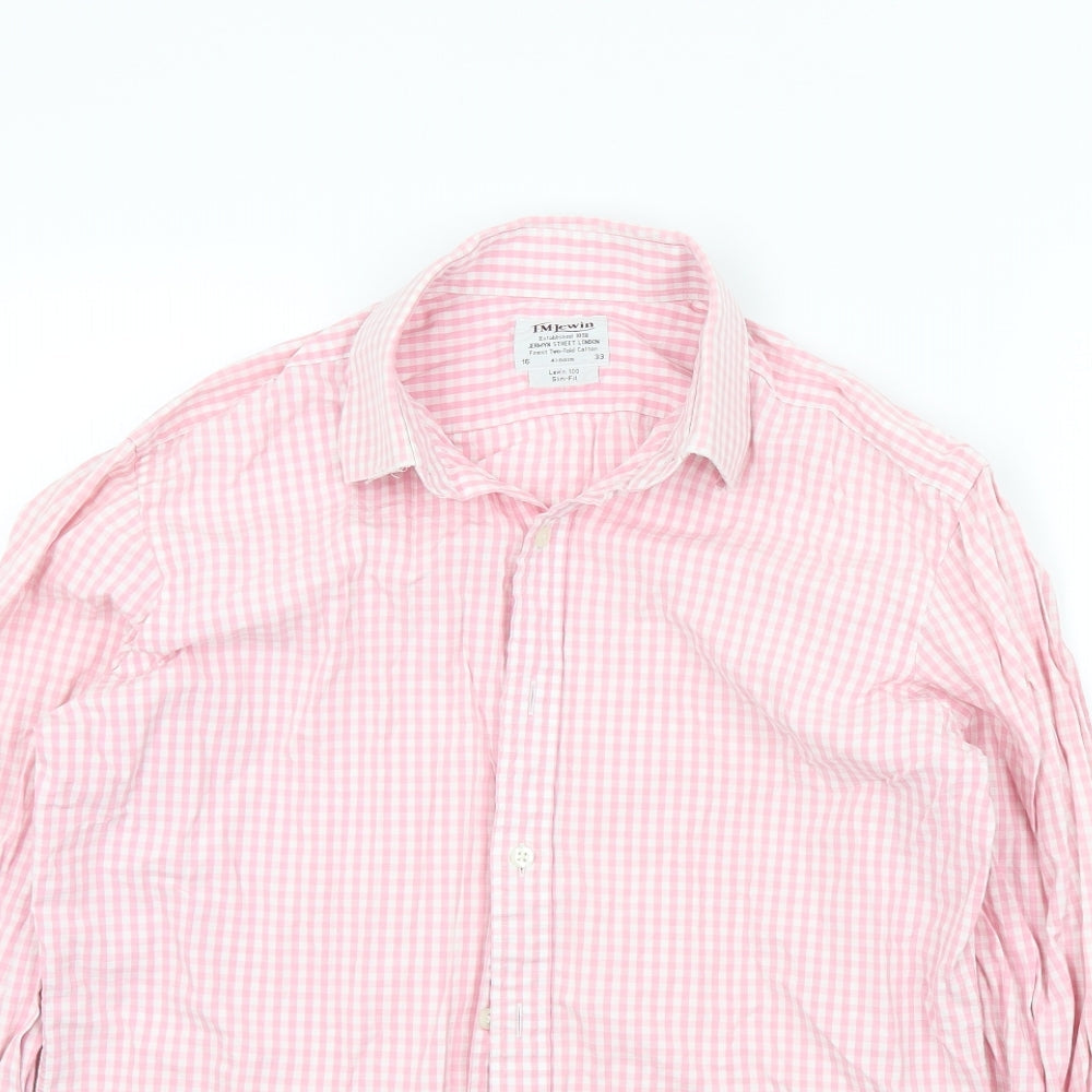 t.m jewin Mens Pink Geometric   Button-Up Size 16