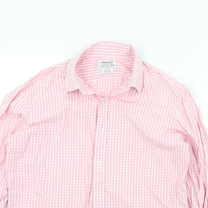 t.m jewin Mens Pink Geometric   Button-Up Size 16