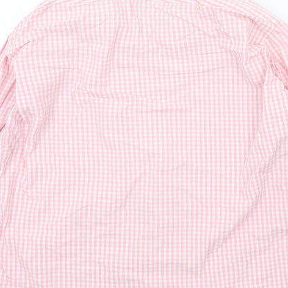 t.m jewin Mens Pink Geometric   Button-Up Size 16