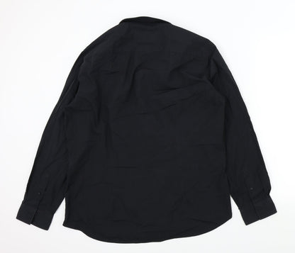 Mens UK Size 16.5 BURTONS Black  Button-Up Long Sleeve Casual Shirt