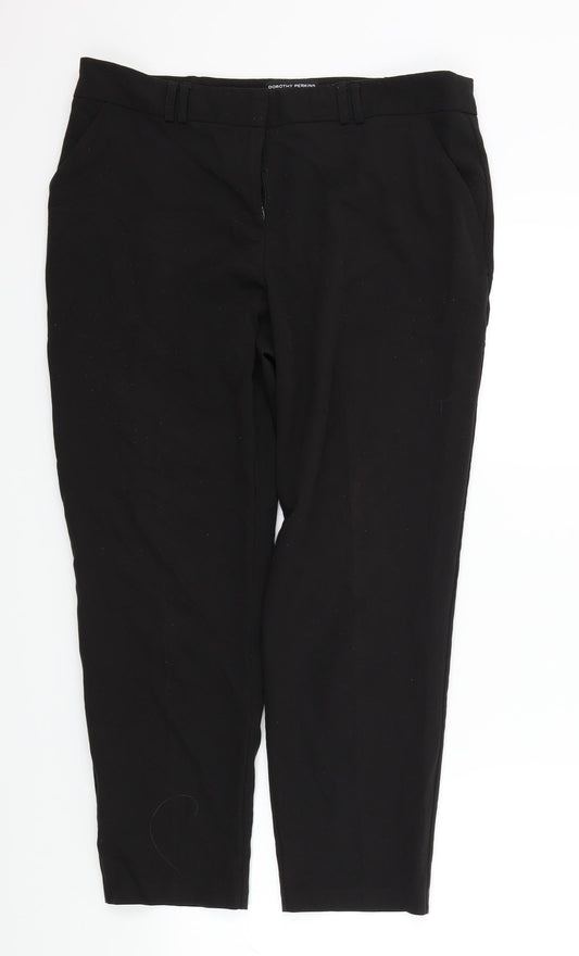 Womens UK Size 14 Dorothy Perkins Regular Fit  Black Trousers