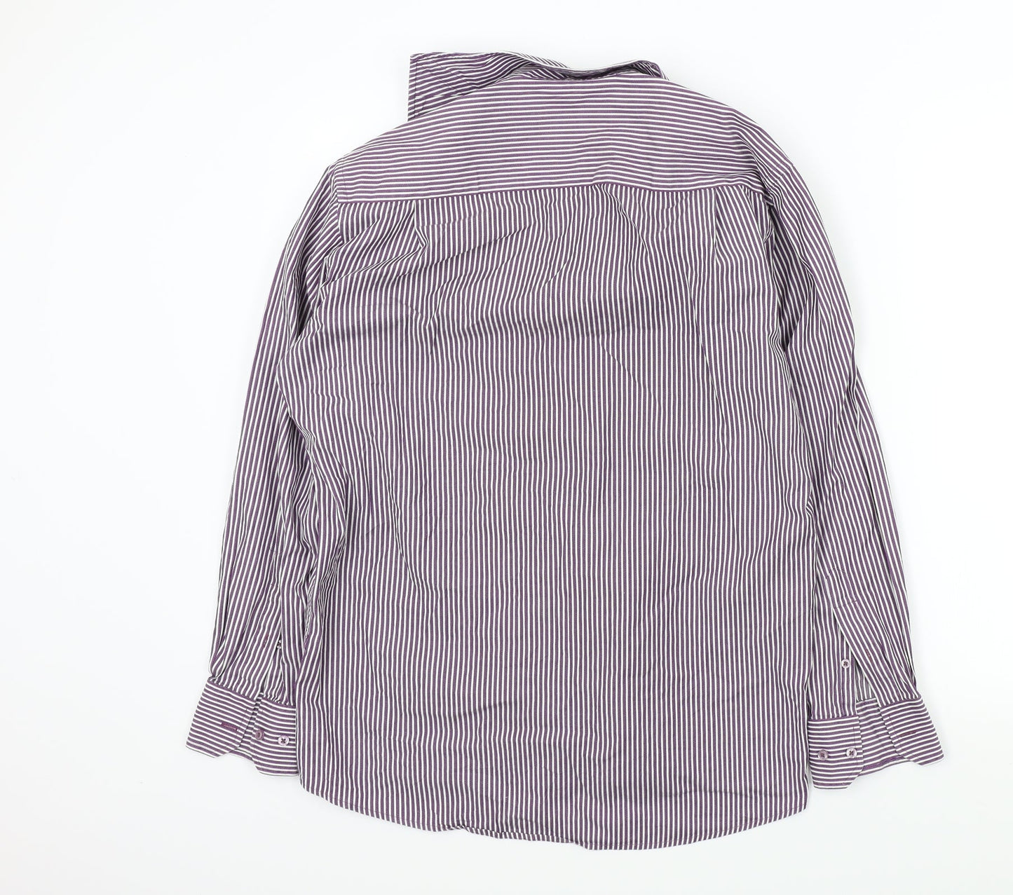 Mens UK Size 15.5 Perry Ellis Purple  Button-Up Long Sleeve Casual Shirt