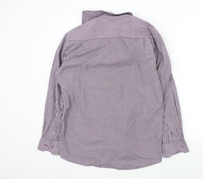 Mens UK Size 15.5 Perry Ellis Purple  Button-Up Long Sleeve Casual Shirt