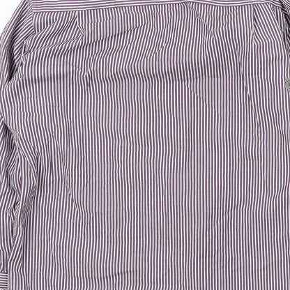 Mens UK Size 15.5 Perry Ellis Purple  Button-Up Long Sleeve Casual Shirt