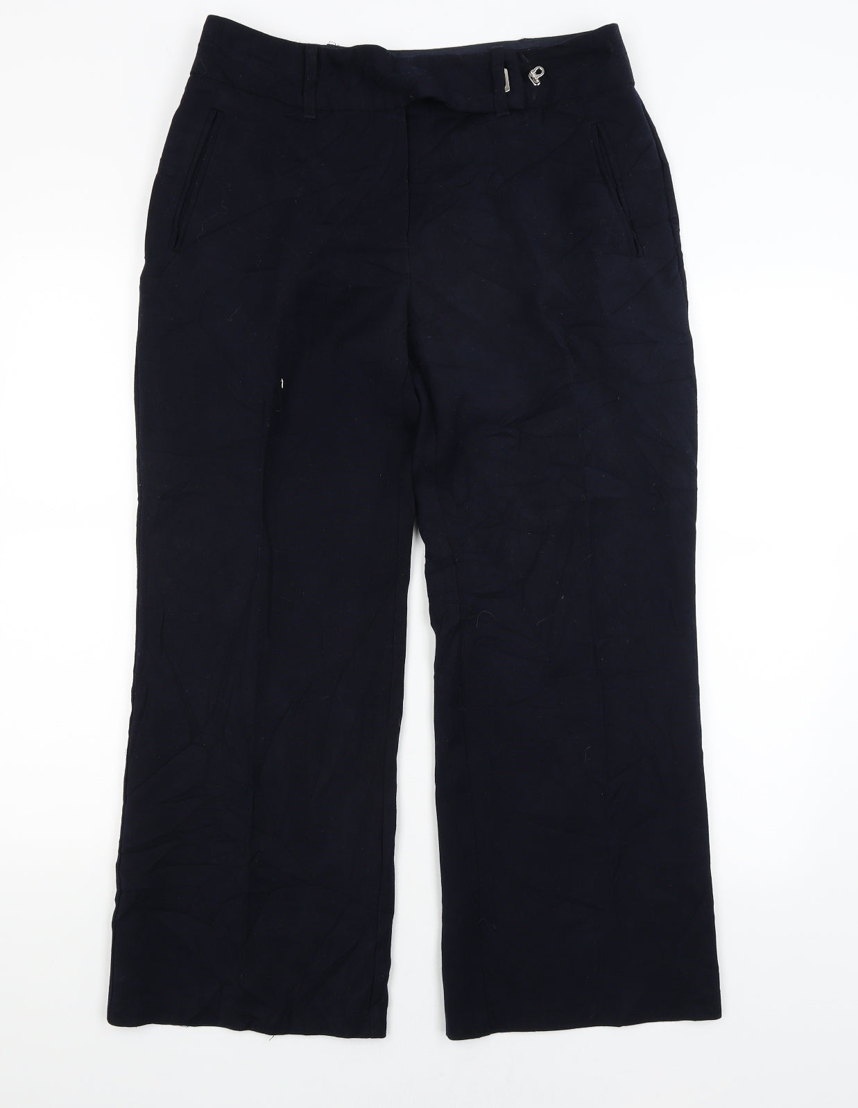 Womens UK Size 12 Per Una Regular Fit Capri Blue Trousers