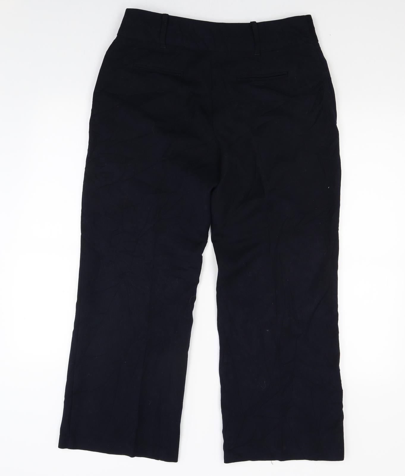 Womens UK Size 12 Per Una Regular Fit Capri Blue Trousers