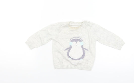 Mini Club Baby Grey   Pullover Jumper Size 6-9 Months