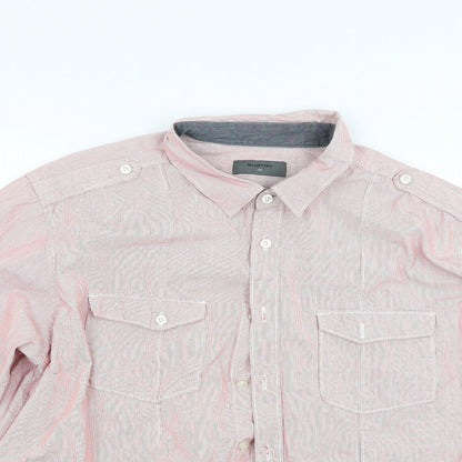 Mens UK Size 2XL Burton Red  Button-Up Long Sleeve Casual Shirt