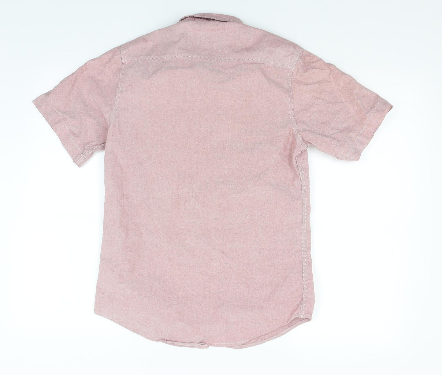 Mens UK Size XS Topman Red  Button-Up Short Sleeve Casual Shirt