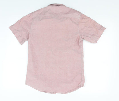 Mens UK Size XS Topman Red  Button-Up Short Sleeve Casual Shirt