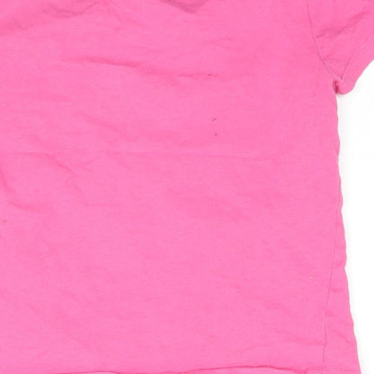 Pep & co Girls Pink   Basic T-Shirt Size 6-7 Years  - Sleep Over