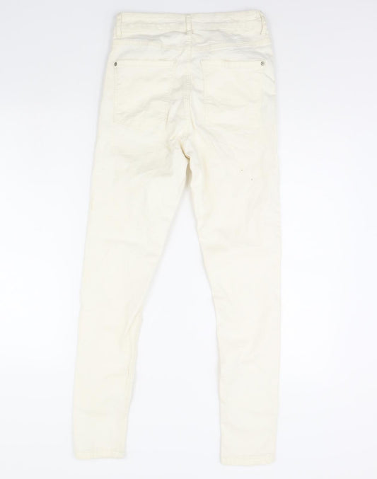 Mng Womens Ivory   Skinny Jeans Size 28 in L30 in