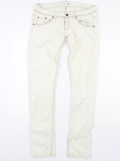 Womens UK Size L Terranova Regular Fit Straight White Jeans