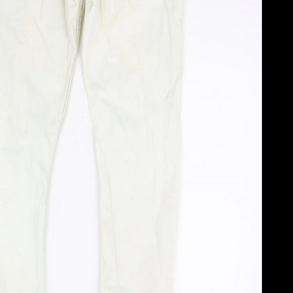 Womens UK Size L Terranova Regular Fit Straight White Jeans