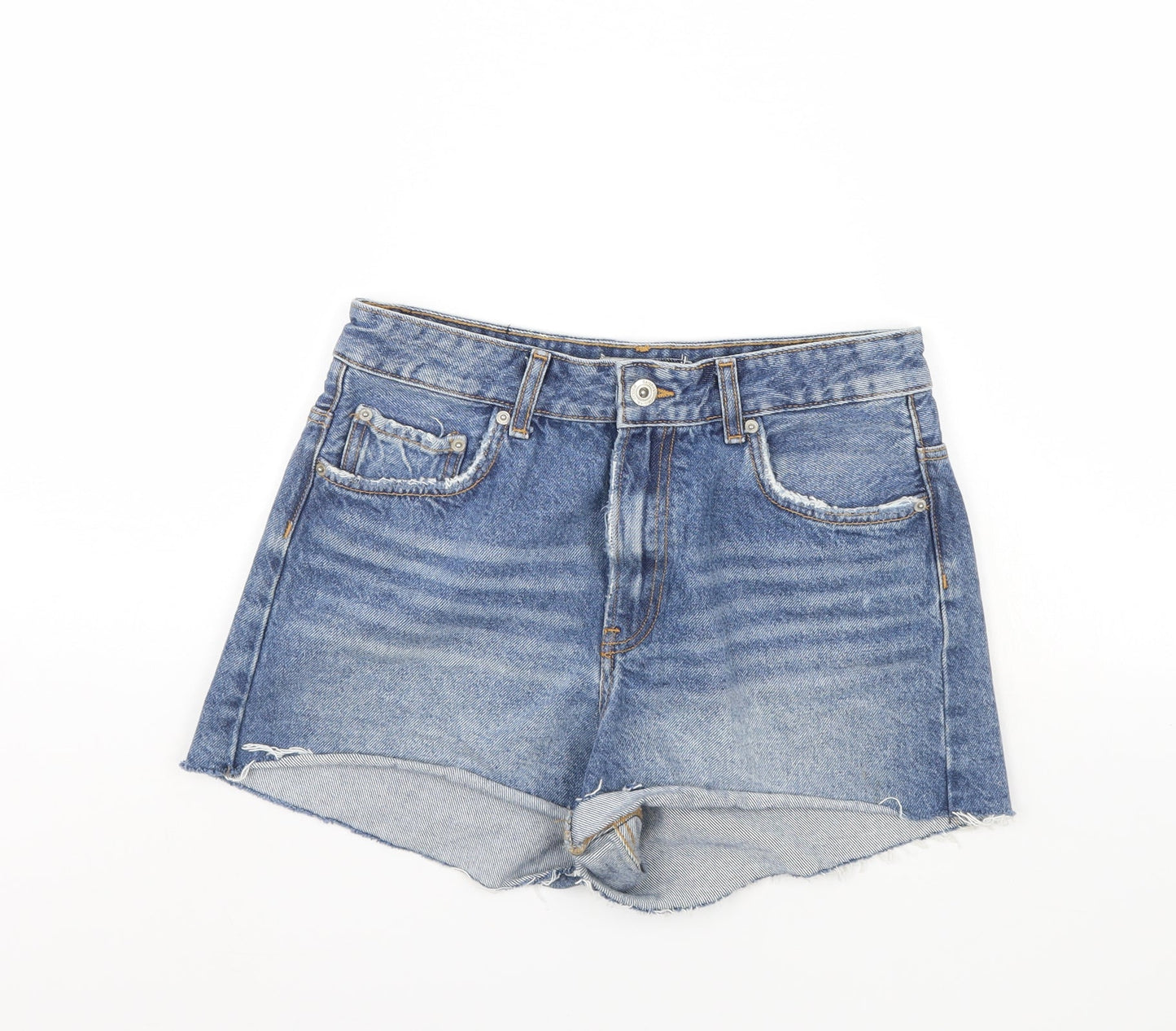 Bershka Womens Blue   Cut-Off Shorts Size 32 in