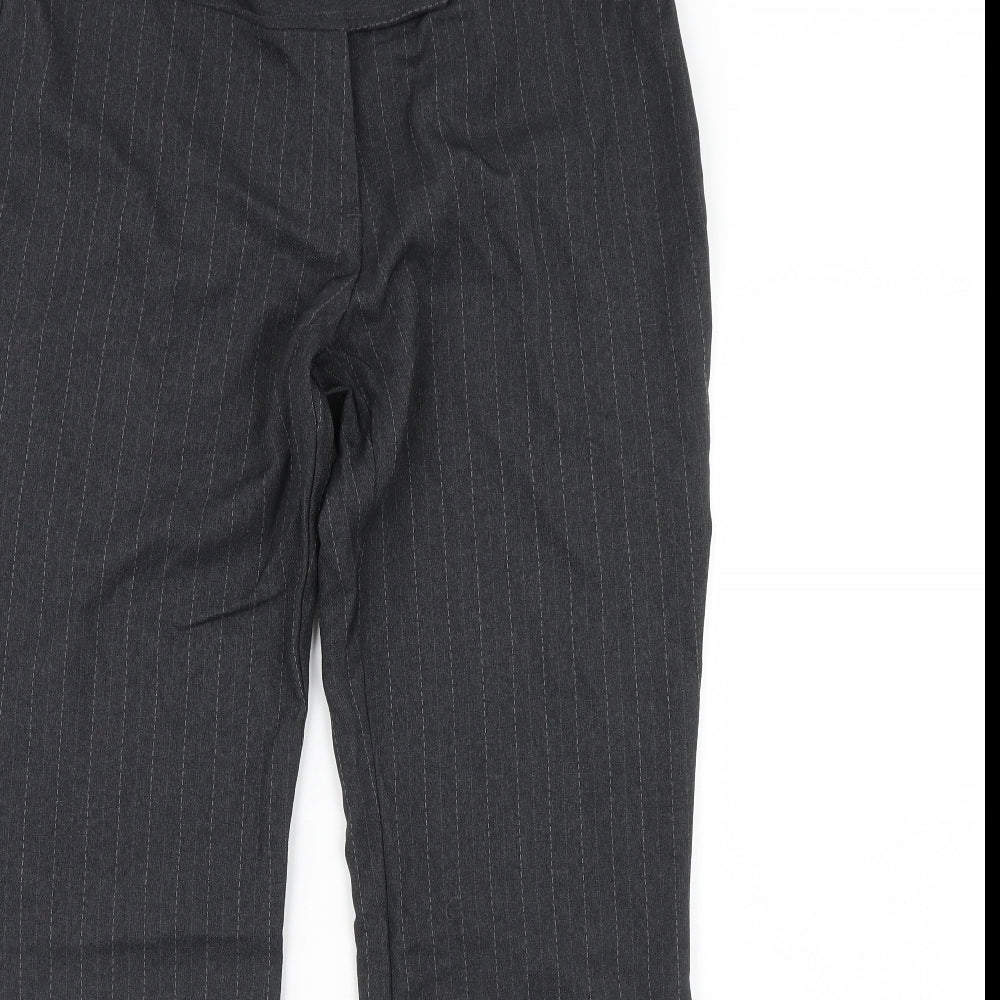 F&F Womens Grey Striped  Dress Pants Trousers Size 14 L30 in