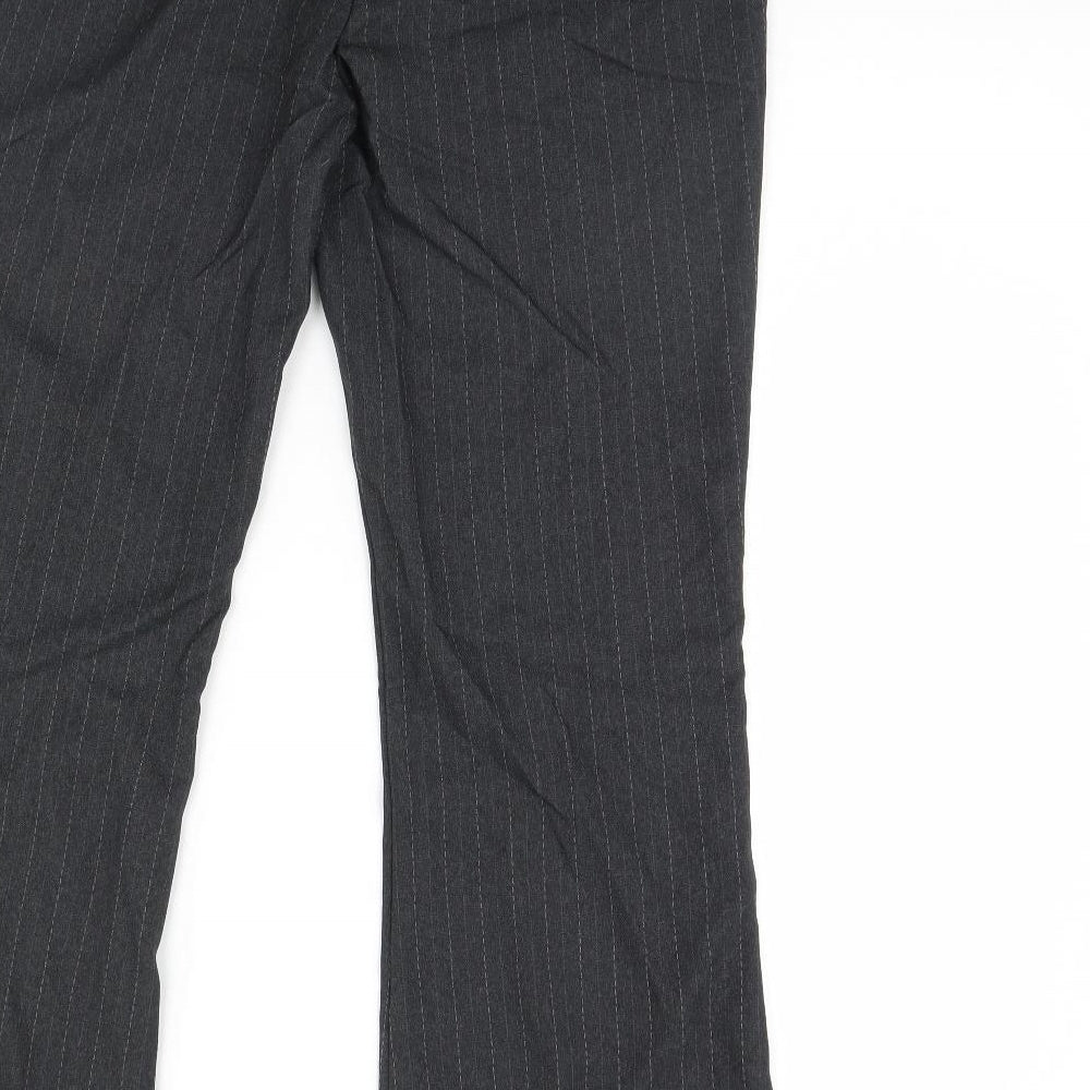 F&F Womens Grey Striped  Dress Pants Trousers Size 14 L30 in