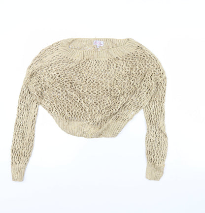 Be beau Womens Gold   Pullover Jumper Size 8