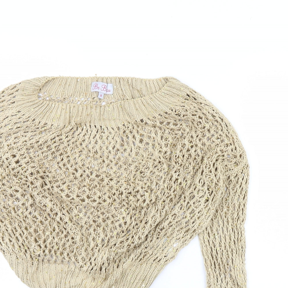 Be beau Womens Gold   Pullover Jumper Size 8