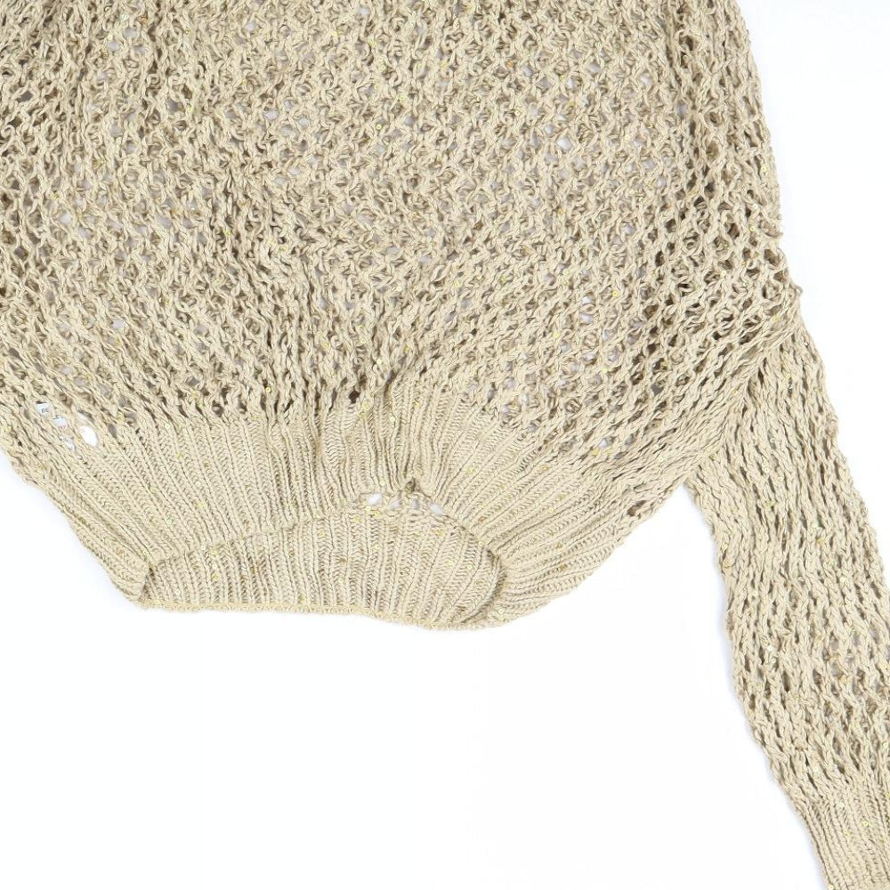 Be beau Womens Gold   Pullover Jumper Size 8