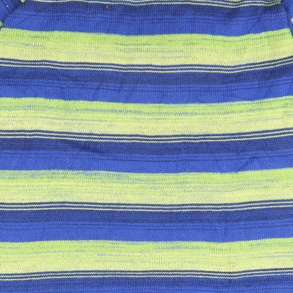 Olsen Womens Blue Striped  Pullover Jumper Size 12