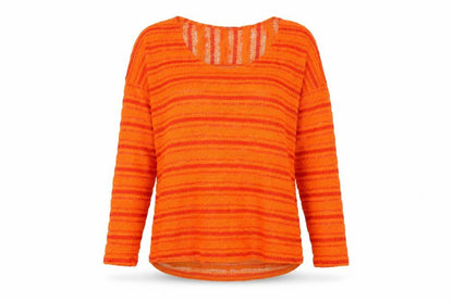 Next Womens Orange Striped  Pullover Jumper Size 8