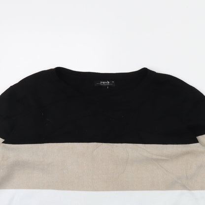 Close-up detail of Papaya women’s black jumper, size UK 14