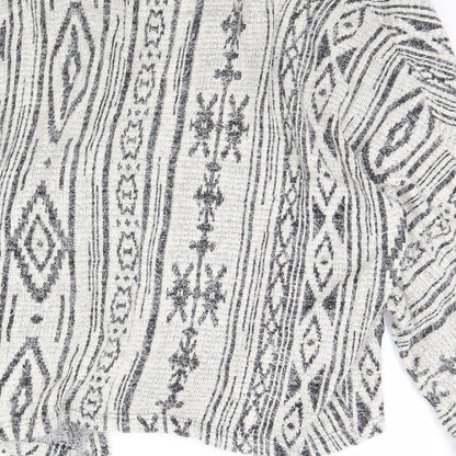 Primark Womens White Geometric  Jacket  Size M