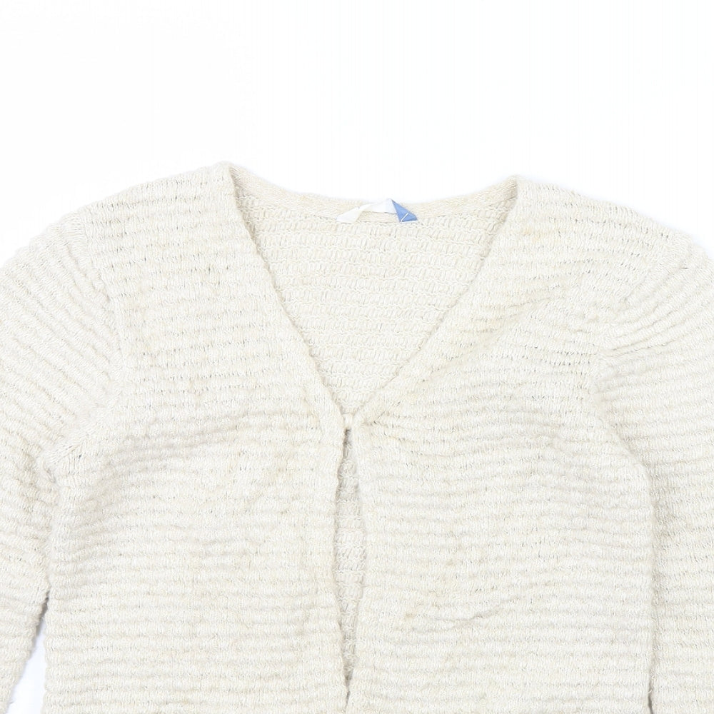Close-up detail of John Lewis girls’ beige jacket, size 11, years