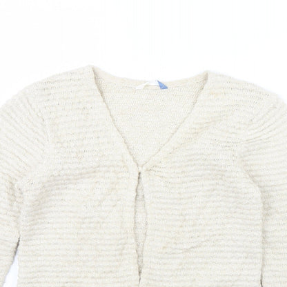 Close-up detail of John Lewis girls’ beige jacket, size 11, years