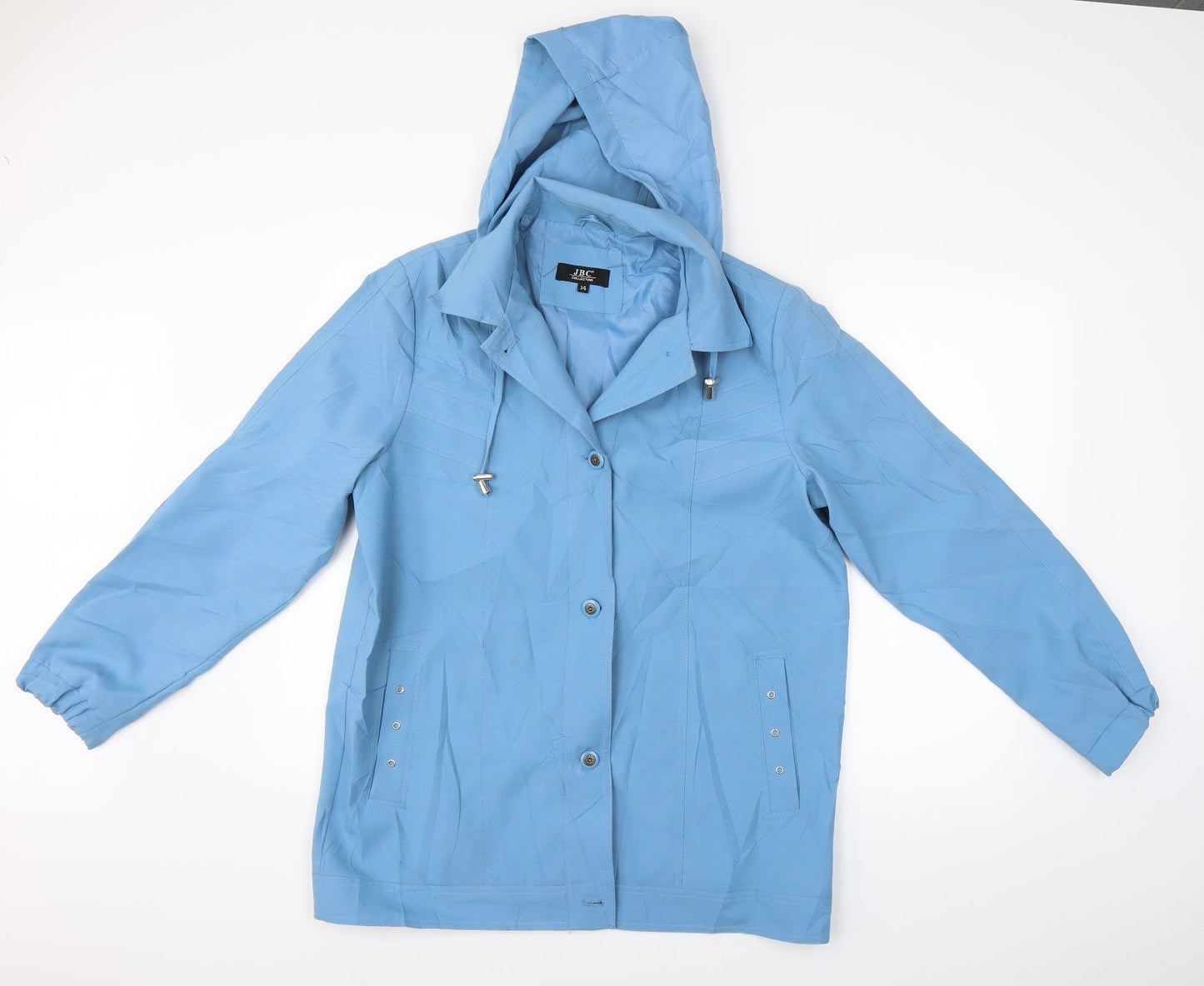 Womens UK Size 14 JBC Blue Trench Coat