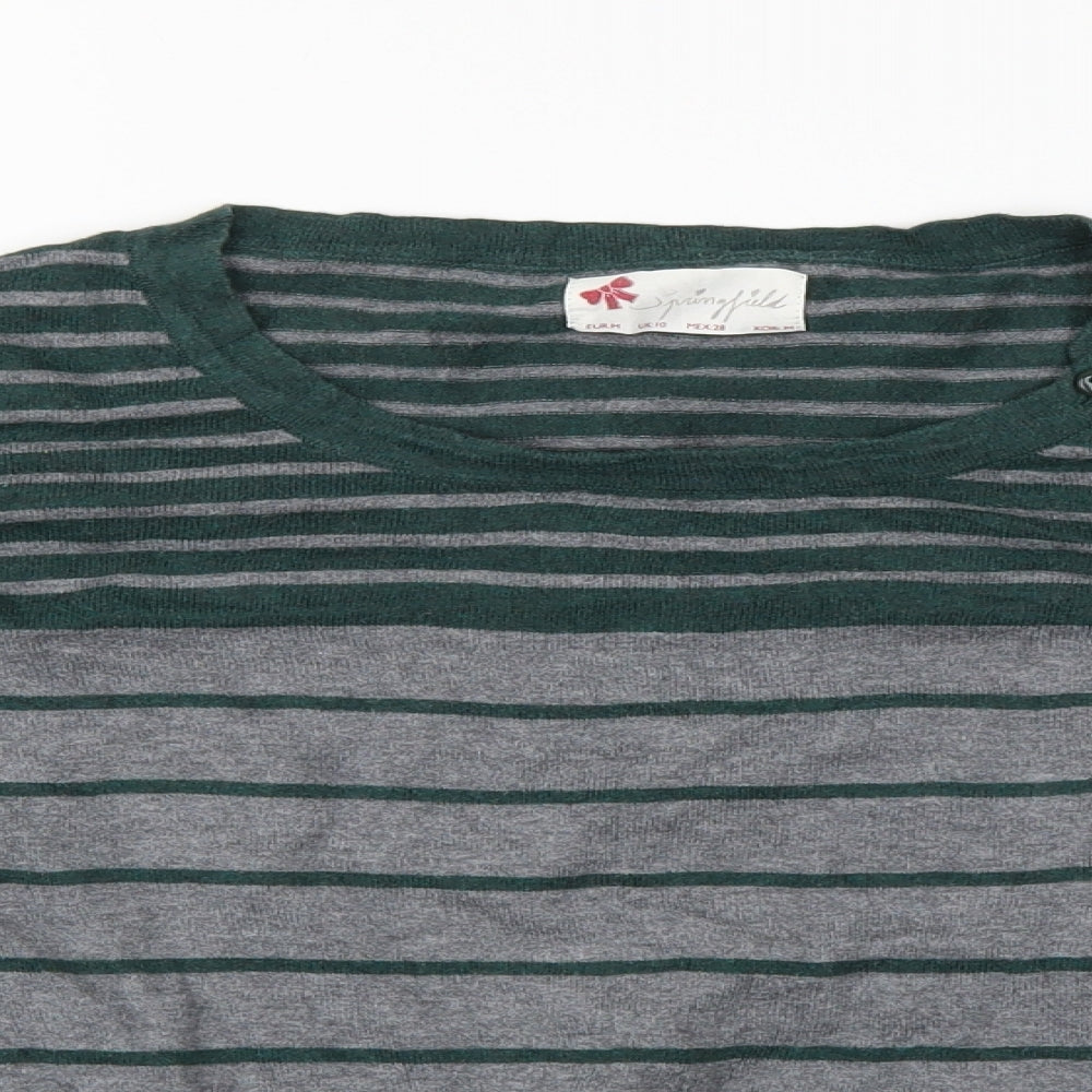 Spingfield Womens Green Striped  Basic Blouse Size 10