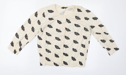 Dorothy Perkins Womens Ivory Animal Print  Cardigan Jumper Size 16