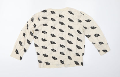 Dorothy Perkins Womens Ivory Animal Print  Cardigan Jumper Size 16