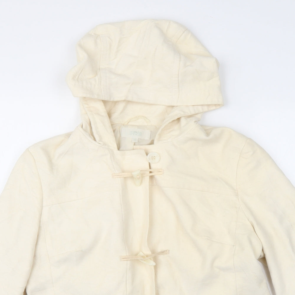 Marks and Spencer Womens Ivory   Overcoat Coat Size 12