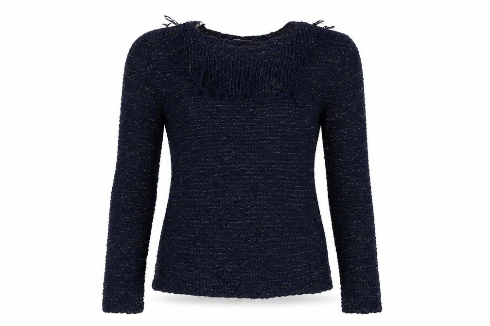 Front view of Pumpkin Patch women’s blue basic blouse, size UK 10
