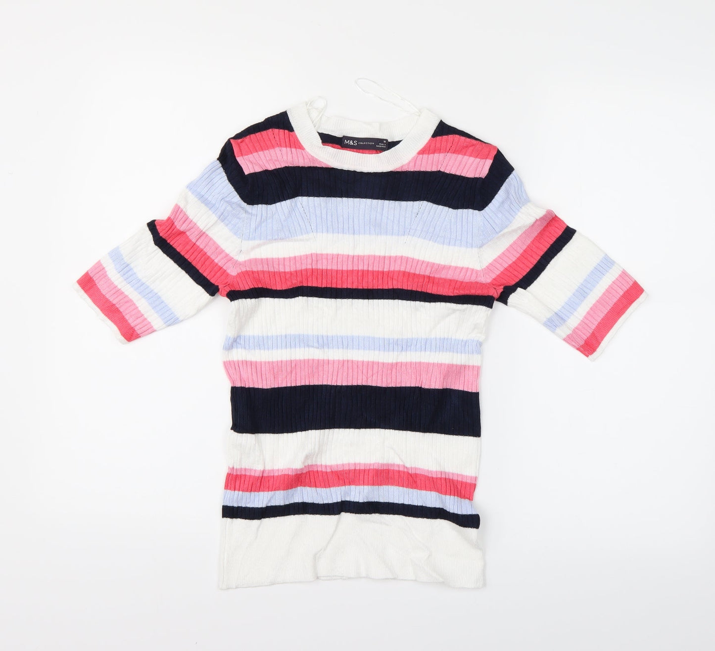 Womens UK Size 10 Marks and Spencer Multicoloured Basic Blouse