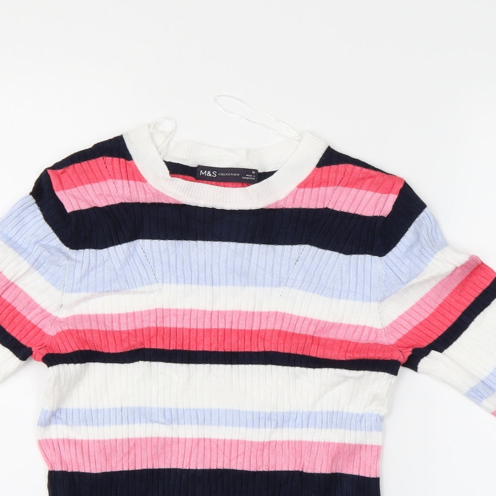 Womens UK Size 10 Marks and Spencer Multicoloured Basic Blouse