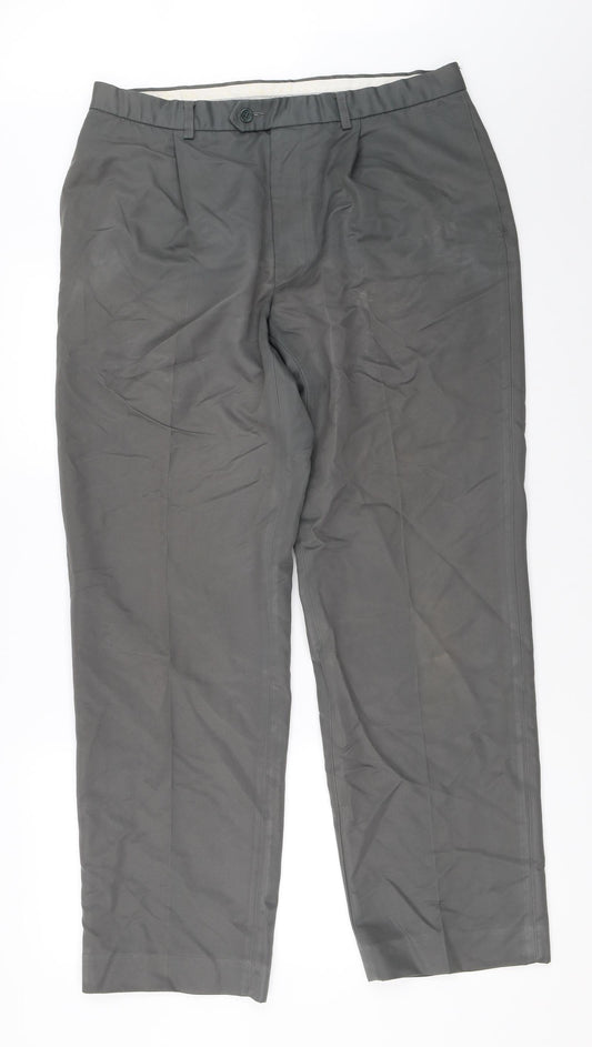 Marks and Spencer Mens Green   Trousers  Size 34 in L31 in