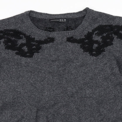Close-up detail of Atmosphere women’s grey jumper, size UK 10