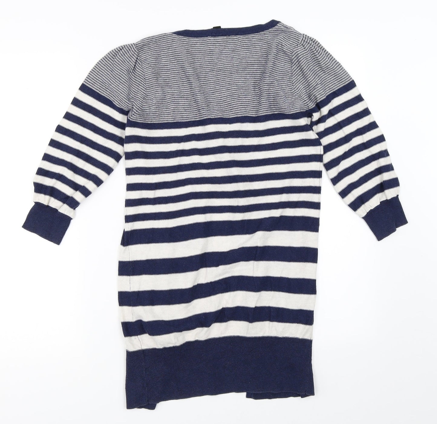 Topshop Womens Blue Striped  Cardigan Jumper Size 10