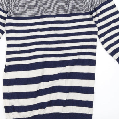Topshop Womens Blue Striped  Cardigan Jumper Size 10