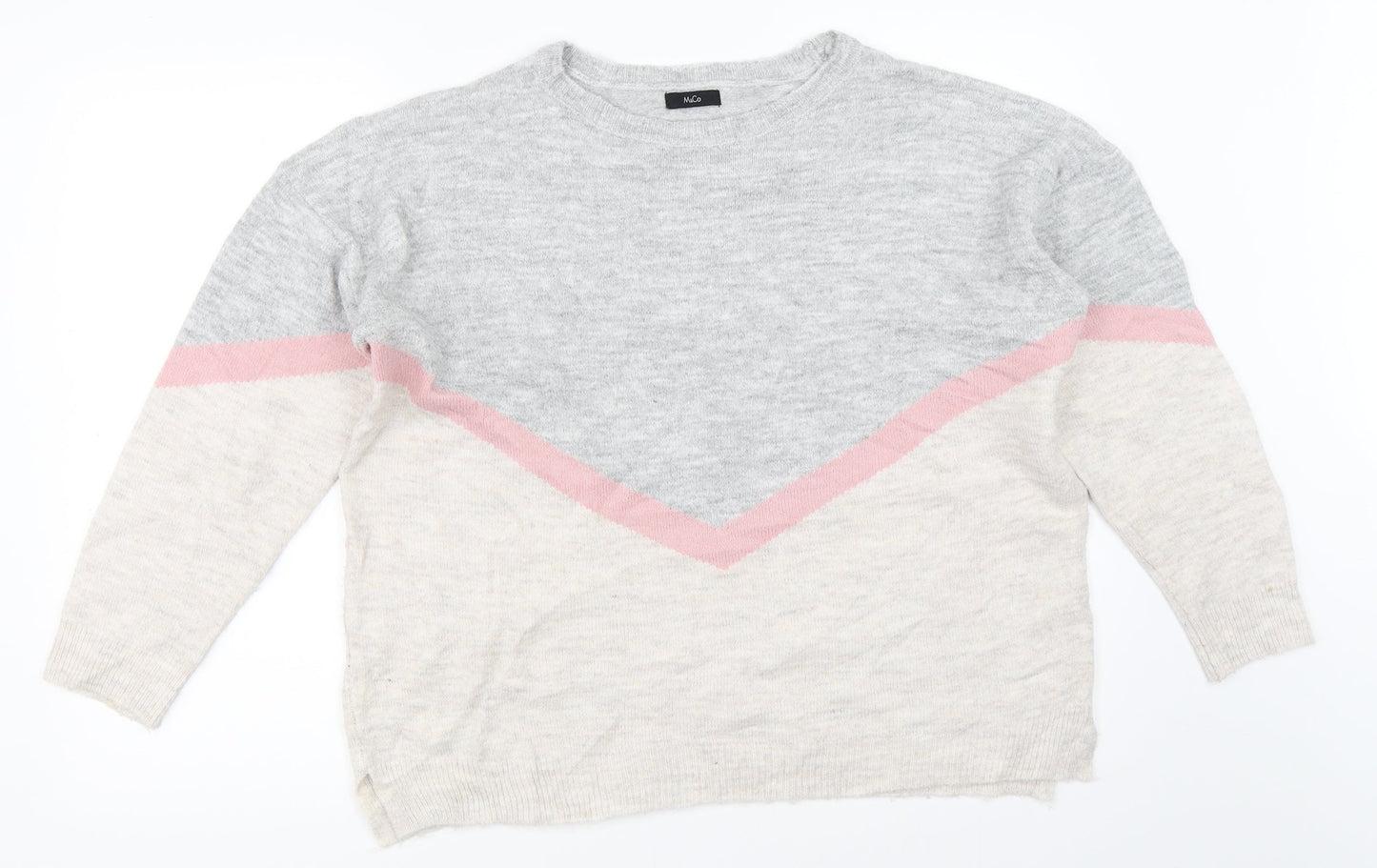 Womens UK Size 16 M&Co Grey Pullover Jumper