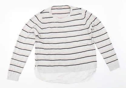 George Womens Grey Striped  Pullover Jumper Size 14