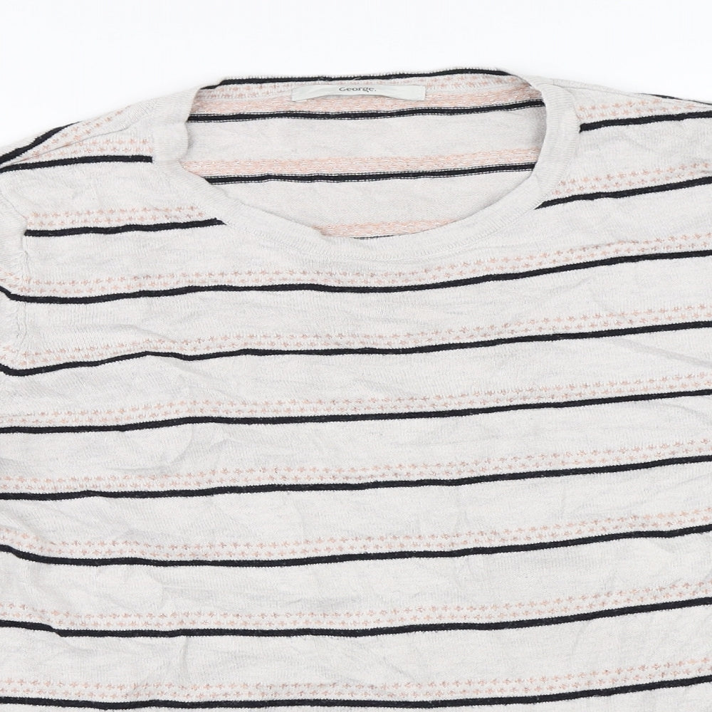 George Womens Grey Striped  Pullover Jumper Size 14