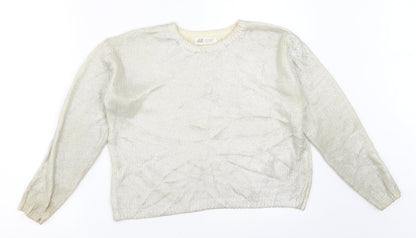 H&M Girls Gold   Pullover Jumper Size 11-12 Years