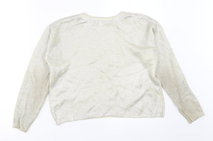 H&M Girls Gold   Pullover Jumper Size 11-12 Years